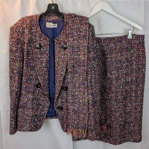 Guy LaRoche Vintage Tweed Blazer and Skirt Set size L in EUC